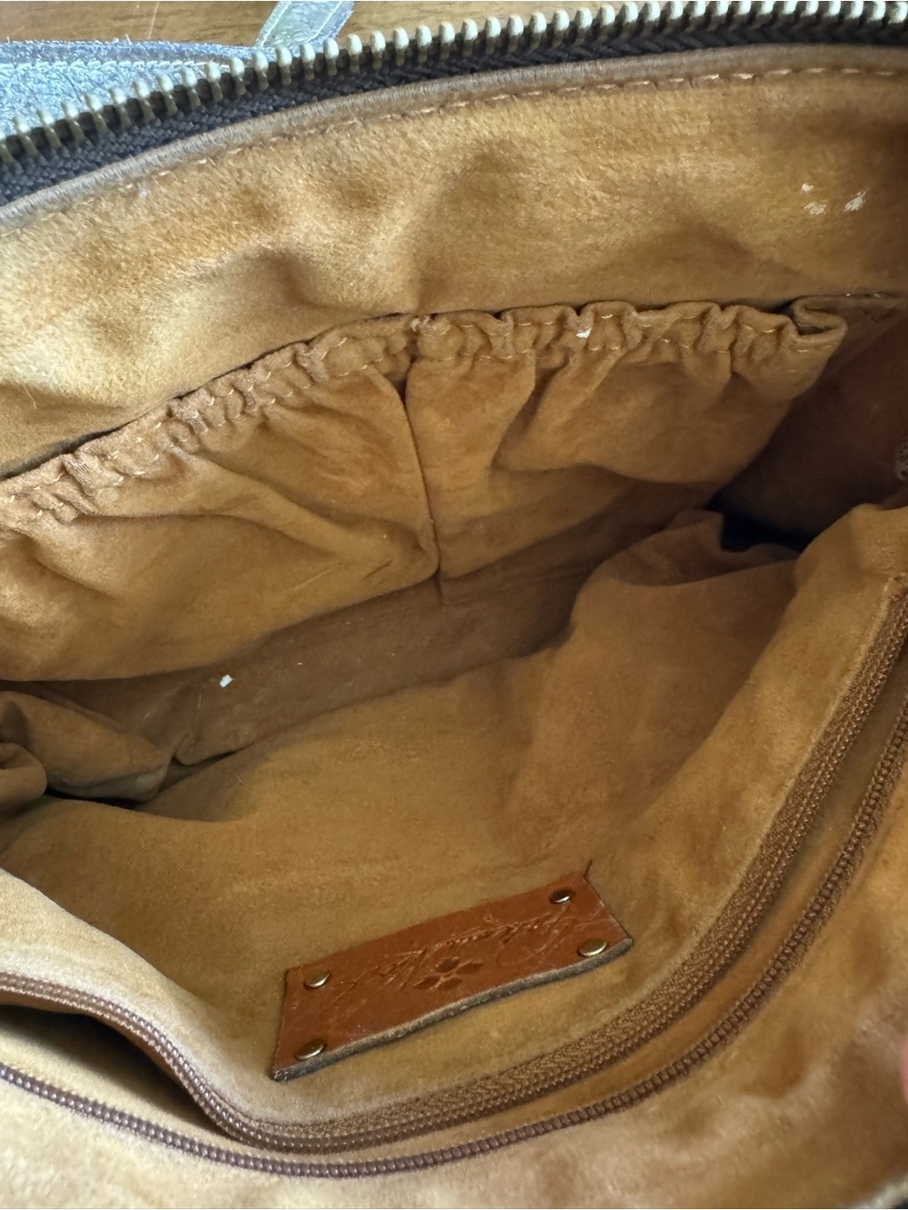 Patricia Nash Avellino Crossbody metallic gold leather crackle - Picture 8 of 11